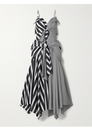 Christopher John Rogers - Asymmetric Tie-front Striped Cotton-poplin Maxi Dress - Multi - US2,US4,US6,US8,US10,US12