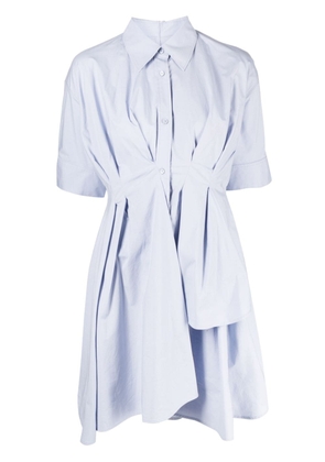 JNBY asymmetric gathered cotton shirt dress - Blue