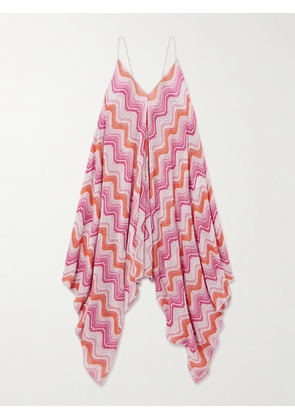 Missoni - Mare Striped Metallic Crochet-knit Maxi Dress - Pink - small,medium,large