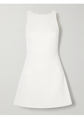 Clio Peppiatt - Lille Bow-embellished Stretch-tulle Mini Dress - Ivory - XS,S,M,L,XL