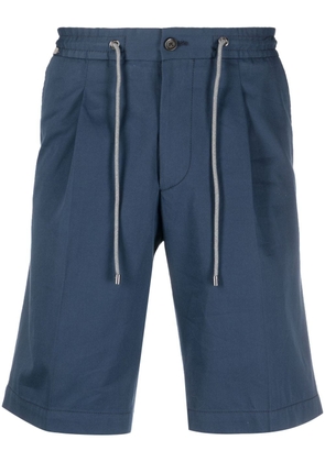 Corneliani drawstring-waist chino shorts - Blue