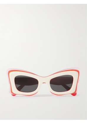 Loewe - Layered Cat-eye Acetate Sunglasses - Pink - One size