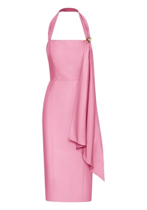 Oscar de la Renta drape-detail midi dress - Pink