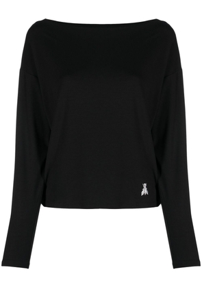 Patrizia Pepe semi-sheer long-sleeve sweatshirt - Black
