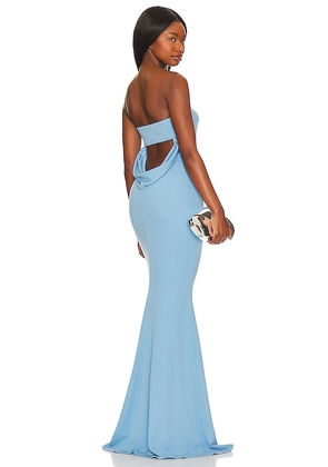 Katie May X Revolve Mary Kate Gown in Blue. Size L, XL.