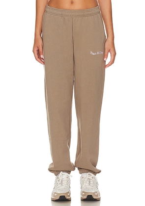 Museum of Peace and Quiet Wordmark Sweatpants in Taupe. Size S.