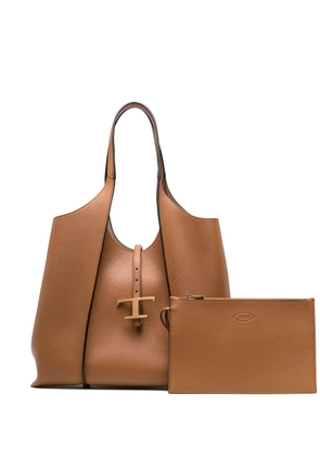 Tod's medium T Timeless leather tote bag - Brown