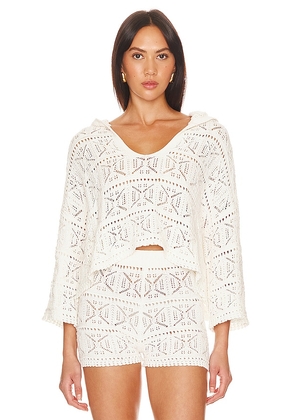LSPACE Diamond Eyes Sweater in Cream. Size L.