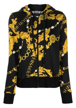 Versace Jeans Couture Chain Couture-print cotton hoodie - Black
