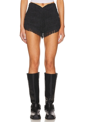 Lovers and Friends Andi Fringe Skort in Black. Size S, XS, XXS.