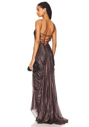 Maria Lucia Hohan X Revolve Victoria Gown in Grey. Size 36/4.