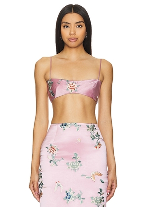 Kim Shui Embroidered Bralette in Pink. Size L, S.