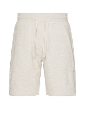 OUTERKNOWN Hightide Sweat Short in Cream. Size M, S, XL/1X.
