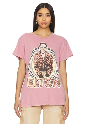 Madeworn Elton John Tee in Pink. Size M, S, XL, XS.