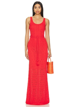 Karina Grimaldi Giulia Knit Maxi Dress in Red. Size M, S.