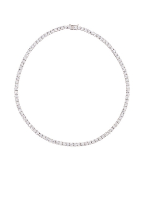 The M Jewelers NY Full Iced Out Necklace in Metallic Silver.