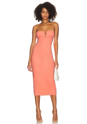 Victor Glemaud Bustier Dress in Peach. Size XL.
