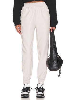 superdown Rinah Leather Jogger Pant in Cream. Size XS.