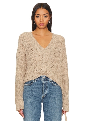 Velvet by Graham & Spencer Sade Sweater in Taupe. Size L, M, XL, XS.