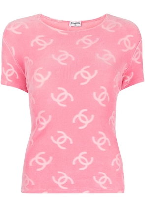 CHANEL Pre-Owned 1990s CC-print T-shirt - Pink