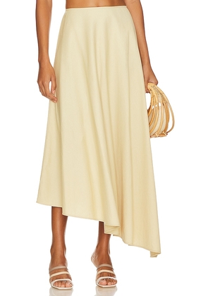 WeWoreWhat Asymmetrical Midi Skirt in Beige. Size 12, 6.