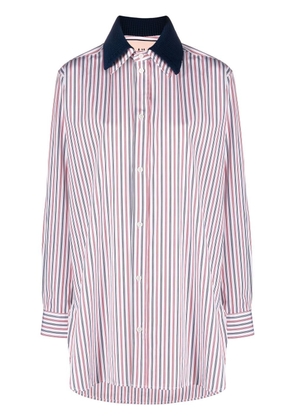 Plan C stripe long-sleeved shirt - White