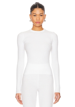 WeWoreWhat Cable Knit Long Sleeve Top in Ivory. Size S, XL, XS.