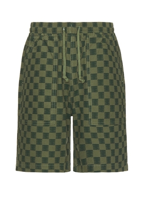 Service Works Canvas Chef Shorts in Green. Size M, S, XL/1X.