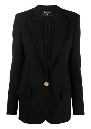 Balmain embossed-buttons single-breasted blazer - Black