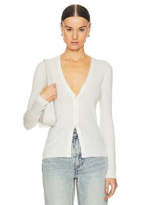 Theory Wide Rib Cardi in Ivory. Size L, XS.