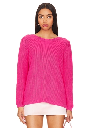 525 Emma Crewneck Sweater in Fuchsia. Size L, S, XL, XS.