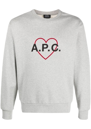 A.P.C. heart logo-print sweatshirt - Grey