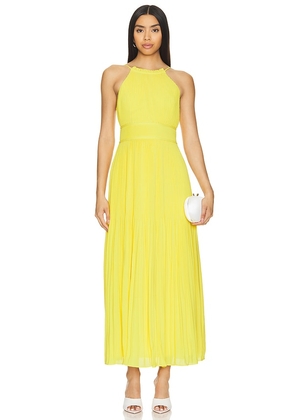 AMUR Garren Midi Dress in Yellow. Size 10, 12, 4, 6, 8.