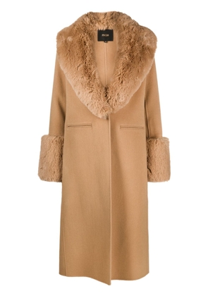 Maje wool-blend belted coat - Brown