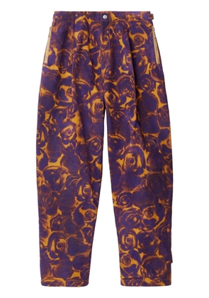 Burberry rose-print tapered trousers - Purple
