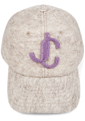Jimmy Choo Paxy bouclé-logo baseball cap - Neutrals