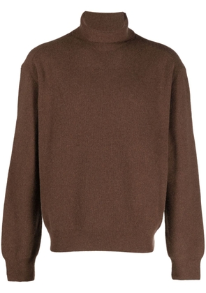 LEMAIRE ribbed roll-neck jumper - Brown