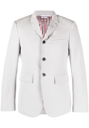 Thom Browne stripe-print seersucker cotton blazer - Grey