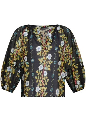 ETRO floral-print cotton blouse - Black