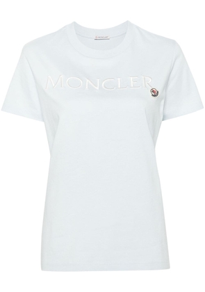 Moncler embroidered-logo organic-cotton T-shirt - Blue