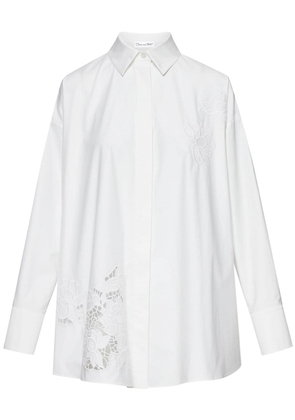 Oscar de la Renta Gardenia threadwork cotton shirt - White