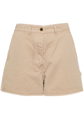 Miu Miu high-waist cotton shorts - Neutrals
