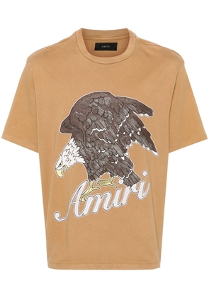 AMIRI eagle-stamp cotton T-shirt - Brown