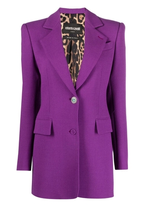 Roberto Cavalli single-breasted wool blazer - Purple
