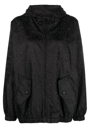 Moschino logo-print hooded jacket - Black