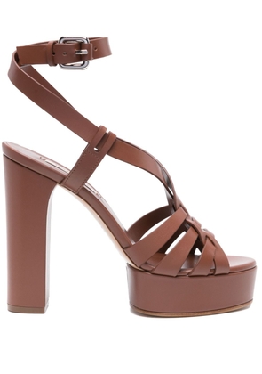 Casadei Betty 120mm leather sandals - Brown