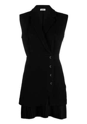 SANDRO Alexandrie pleated tweed wrap dress - Black