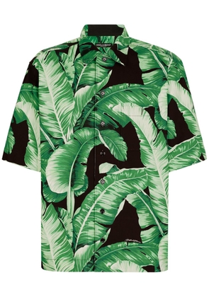 Dolce & Gabbana leaf-print silk shirt - Green