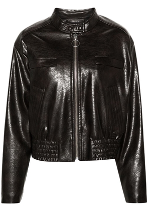 STAND STUDIO Talulla faux-leather biker jacket - Black