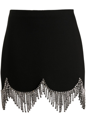 AREA crystal-embellished scallop-edge skirt - Black